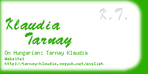 klaudia tarnay business card